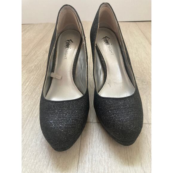 Fioni Charcoal Sparkly Heels, Size 6.5 - Picture 1 of 8